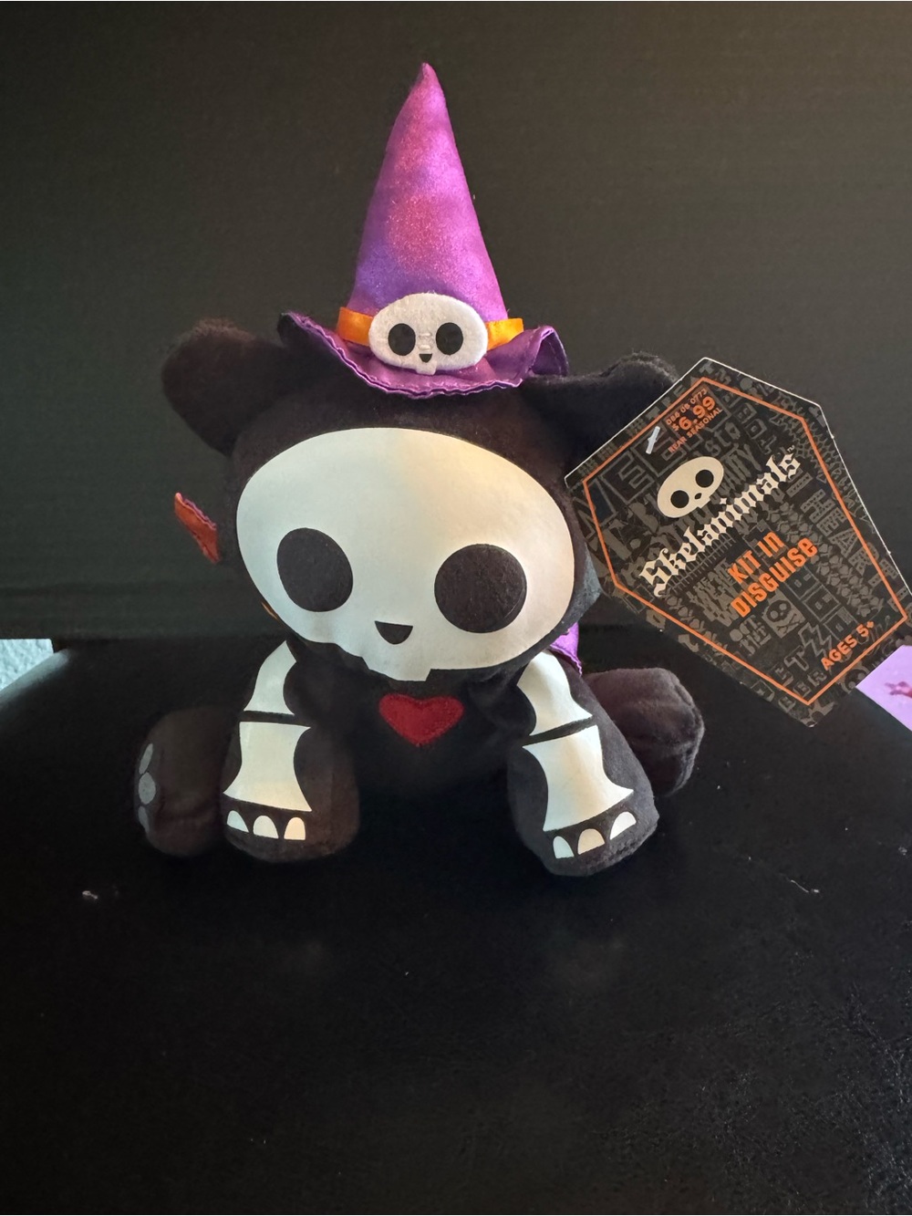 BN Skelanimals kit as Witch Plush with Purple Hat and Red Heart